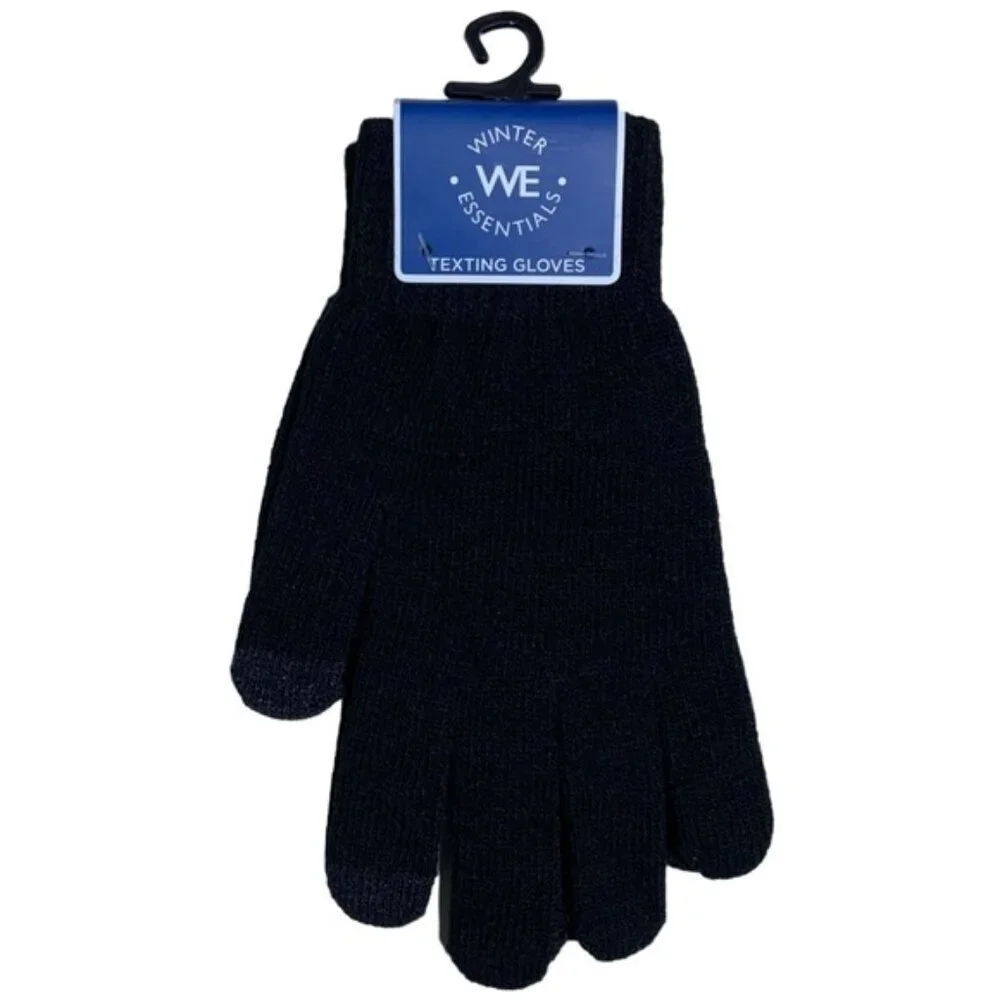 WE Texting Touchscreen Gloves Winter Warm Stretch Knit Women Men Black OS Unisex